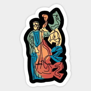 Bass Player Modern Style Sticker